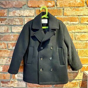 Navy ZARA peacoat, size 8-9.